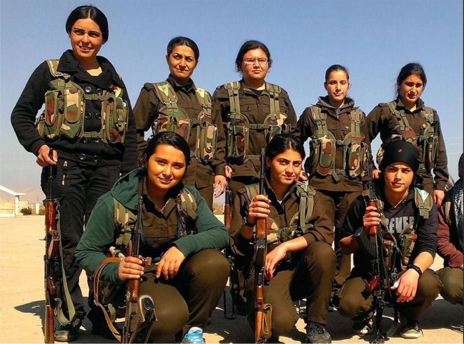 rojava pyj kurdish female fighters