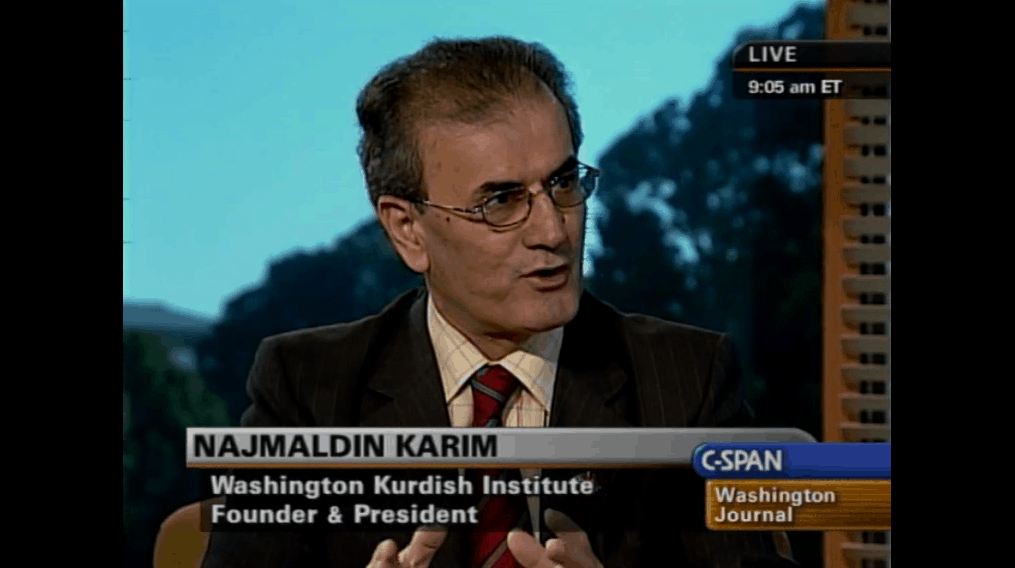 Najmaldin Karim, Founder and President of the Washington Kurdish Institute, speaks on C-SPAN.