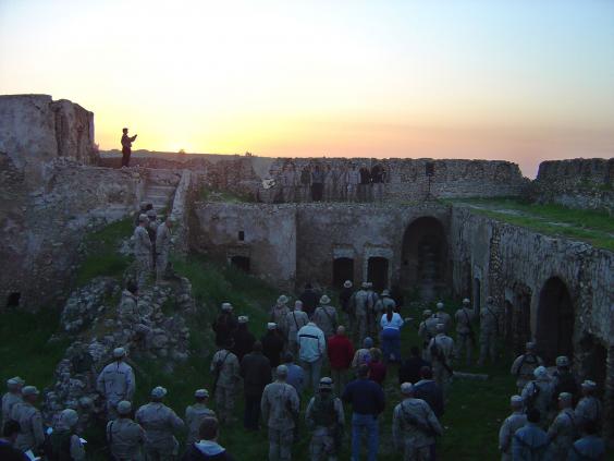 March 2005. U.S. service members during a sunrise Easter Mass at St. Elijah's Monastery (AP)