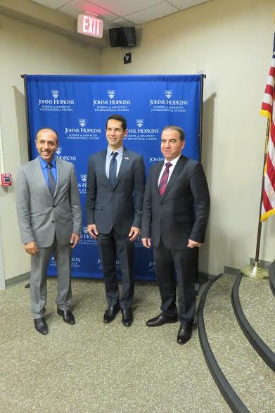 Rebeen Pasha, Hewrin Hawrami, and Abdul Salam Medeni at Johns Hopkins SAIS